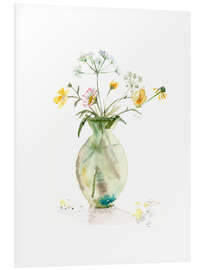 Foam board print Buttercups in a green vase