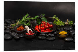 Aluminium print Herbs, spices and vegetables