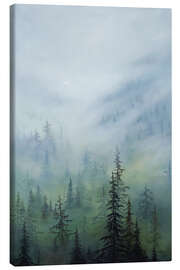 Canvas print Forest in the fog