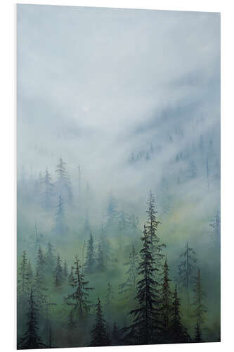 Foam board print Forest in the fog