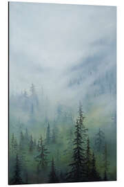 Magnettafel Wald im Nebel