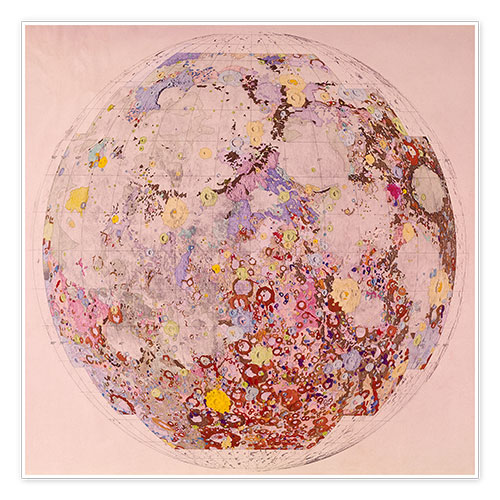 Poster Geological map of the moon