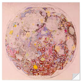 Selvklebende plakat Geological map of the moon