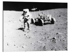 Alubild James Irwin beim Mondspaziergang der Apollo 15-Mission