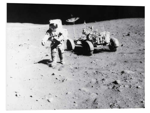 Foam board print James Irwin on the moon walk of the Apollo 15 mission