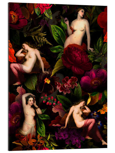 Gallery print Nymphs in the night flower garden