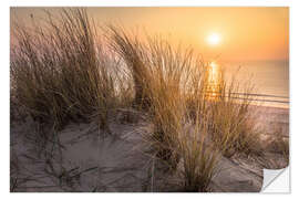 Wall sticker Sunset on the west beach on Sylt