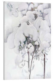 Tableau en plexi-alu Snow-Covered Pine Saplings