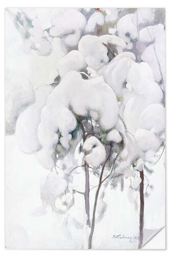 Vinilo para la pared Snow-Covered Pine Saplings