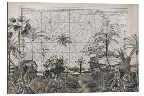 Tableau en aluminium Carte des costes occidentales d'Afrique