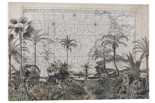 Foam board print Map of the western coasts of Africa