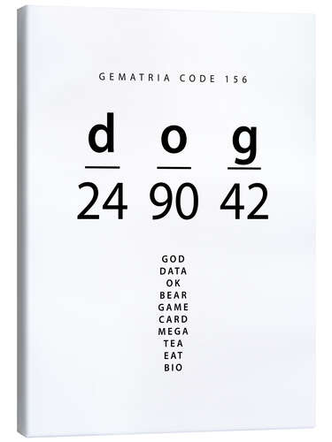 Canvas print Dog Gematria Code