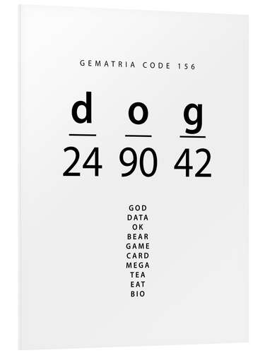 Foam board print Dog Gematria Code