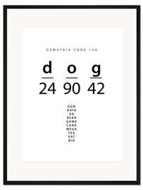 Gerahmter Kunstdruck Dog Gematria Code