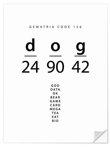 Wandsticker Dog Gematria Code