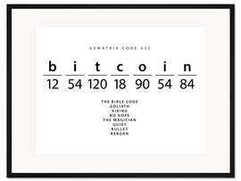 Gerahmter Kunstdruck Bitcoin Gematria Code