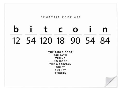 Wall sticker Bitcoin Gematria Code