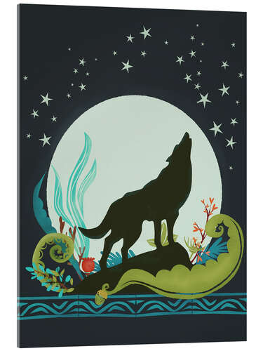 Acrylic print Night Wolf