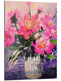 Tableau en aluminium Pivoines roses