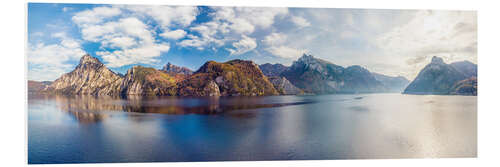 Tableau en PVC Chaîne de montagnes sur le Traunsee