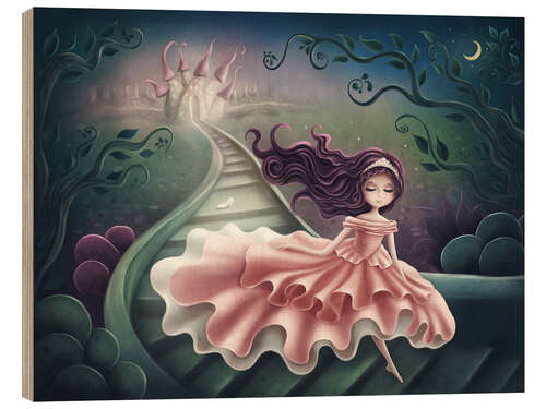 Hout print Cinderella and the glass shoe