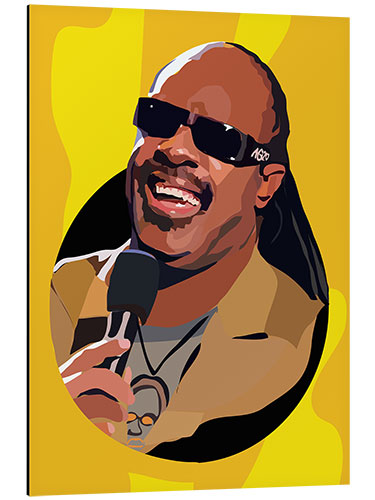 Aluminium print Stevie Wonder