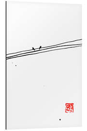 Magnettafel Vögel auf einer Leitung