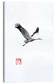 Canvas print Flying stork