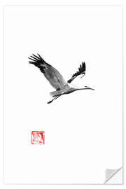 Selvklebende plakat Flying stork