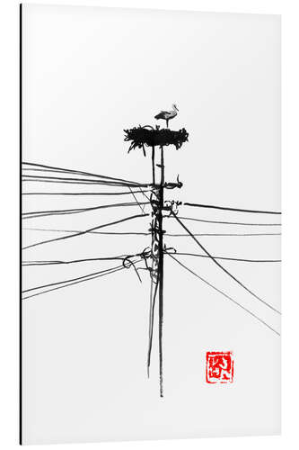 Aluminium print Stork nest