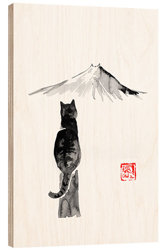 Wood print Fuji neko