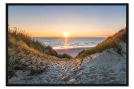 Gerahmter Kunstdruck Weg durch die Dünen