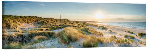 Quadro em tela Panorama da praia de dunas em Sylt