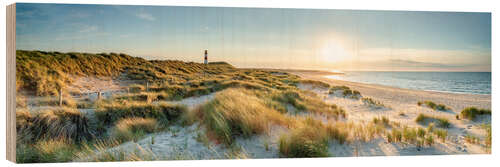 Stampa su legno Panorama della spiaggia delle dune a Sylt