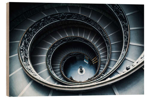 Wood print Spiral staircase, Vatican