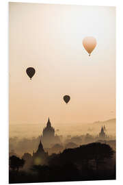 Tableau en PVC Balloons over the temples, Burma