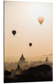 Magnettafel Heißluftballone über den Tempeln, Burma
