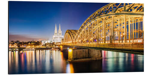 Aluminium print Night in Cologne