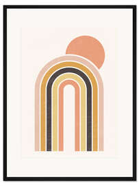 Gerahmter Kunstdruck Boho Regenbogen und Sonne