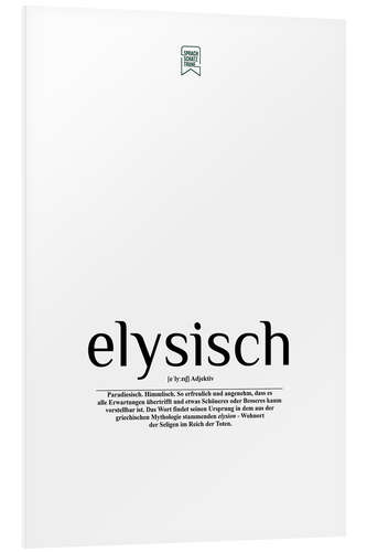 PVC print Beautiful words - elysian (German)