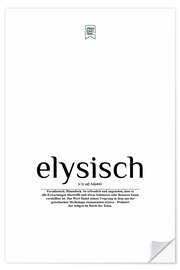 Selvklebende plakat Beautiful words - elysian (German)