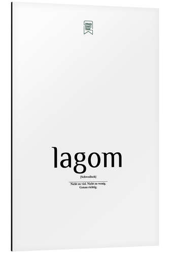 Tableau en aluminium Beautiful words - lagom (German)