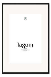 Gerahmter Kunstdruck Schöne Wörter - lagom