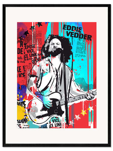 Kehystetty taidepainatus Eddie Vedder Pearl Jam