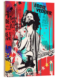 Wood print Eddie Vedder Pearl Jam