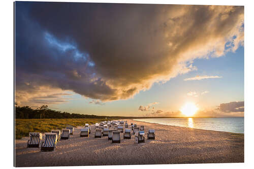 Gallery print Baltic Sea beach chairs in the sunset