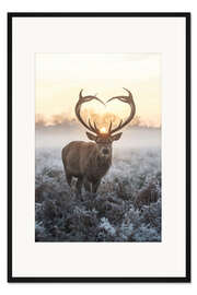 Gerahmter Kunstdruck Herzförmiges Geweih