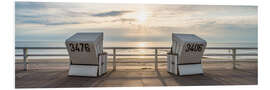 PVC print Beach chairs on the west beach on Sylt