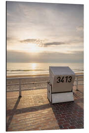 Magnettafel Sonnenuntergang am Westerland Weststrand