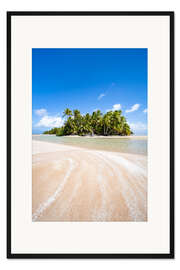 Gerahmter Kunstdruck Sandstrand in Französisch Polynesien